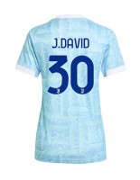 Juventus Jonathan David #30 Bortedrakt Dame 2025-26 Korte ermer